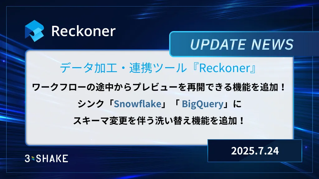 プレビュー機能とシンクSnoeflake、BigQueryの機能拡張を行いましたサムネイル