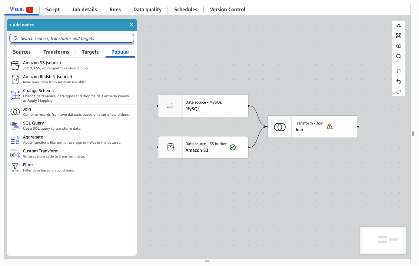 Glue Studio画面イメージ